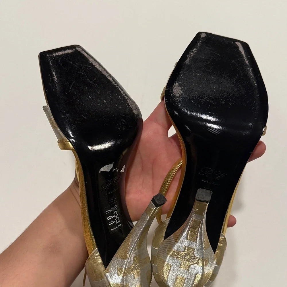 Roger Vivier Gold Strappy Heels